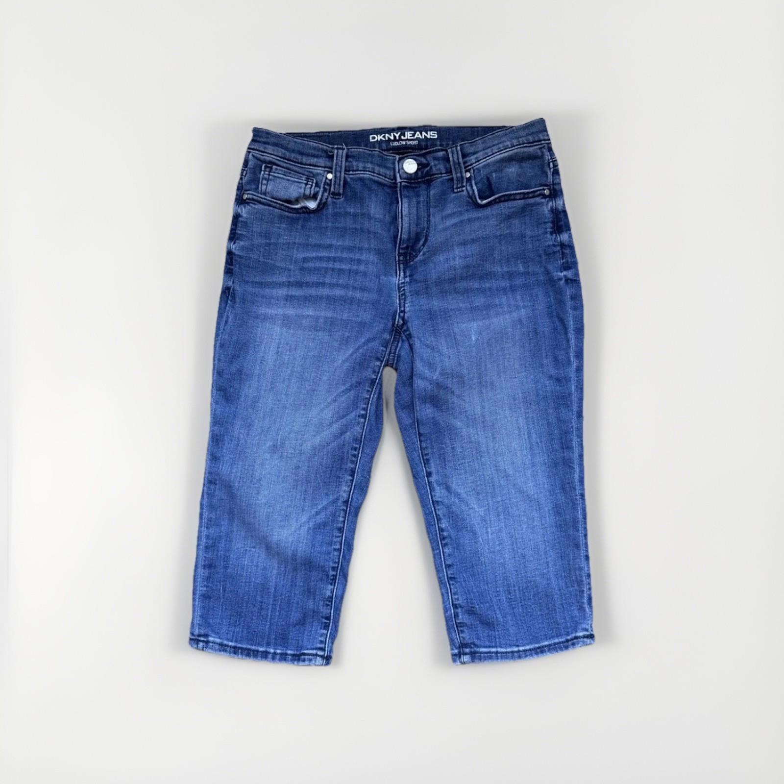Dkny Jeans Ludlow Short Bermuda Denim Size 2 Inseam 14 Crop Capri Unisex